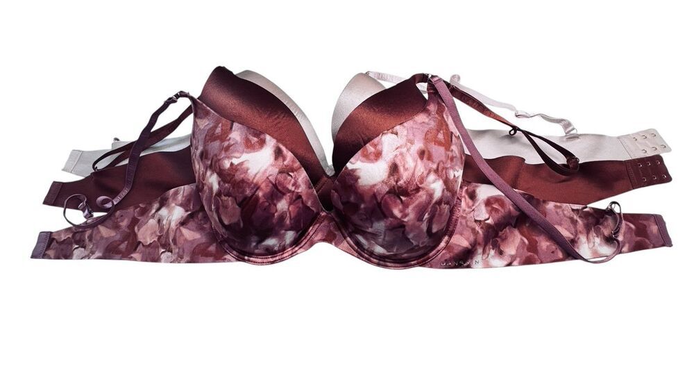 Danskin Intimates 3-Pack Underwire Bra Set - Plum, Maroon, & pink
